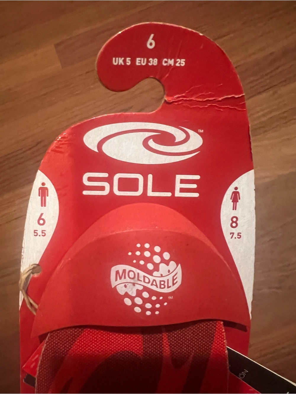 Men's Athletic Insole — Red Performance Support - Picture 4 of 6